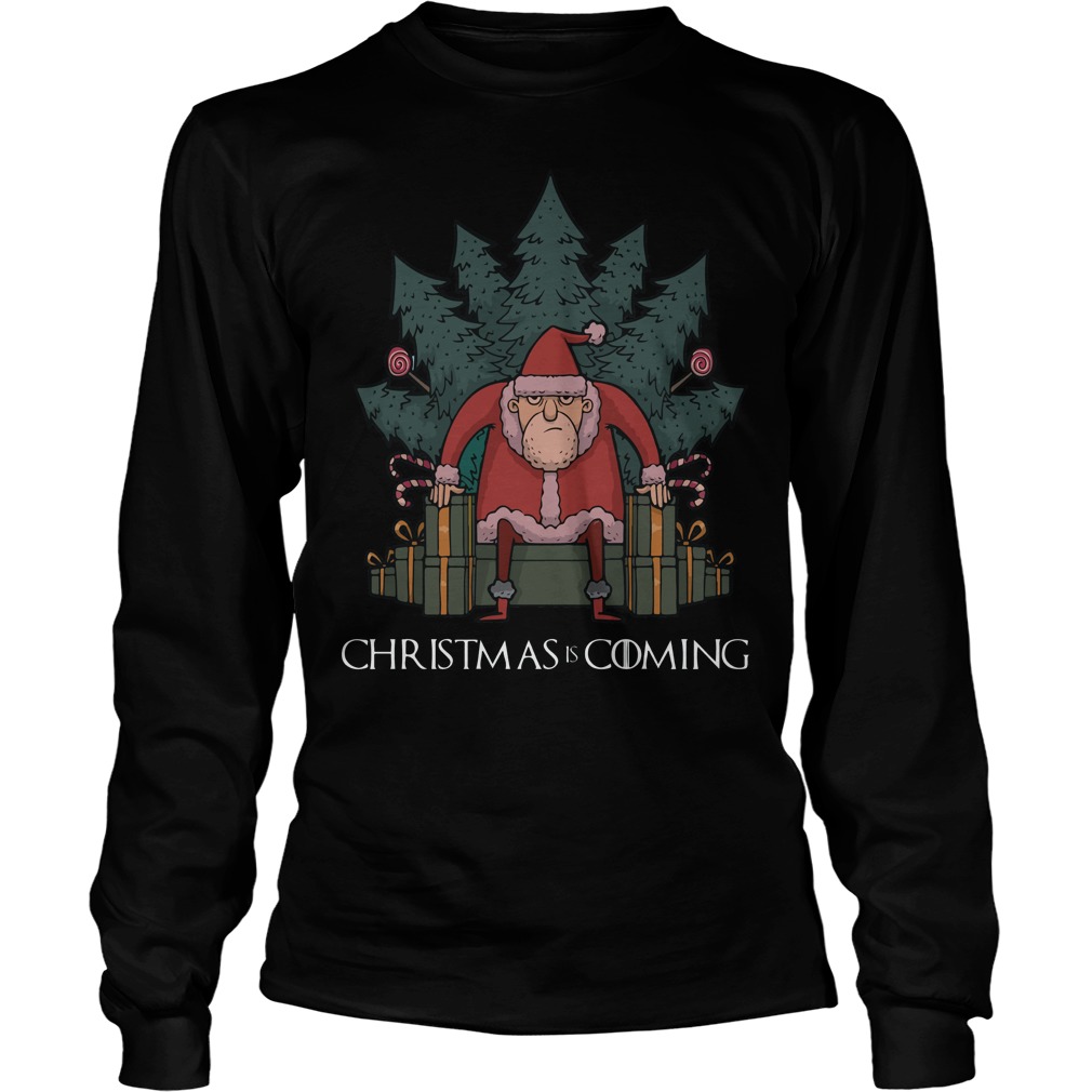 Santa Thrones Christmas Coming Longsleeve Tee