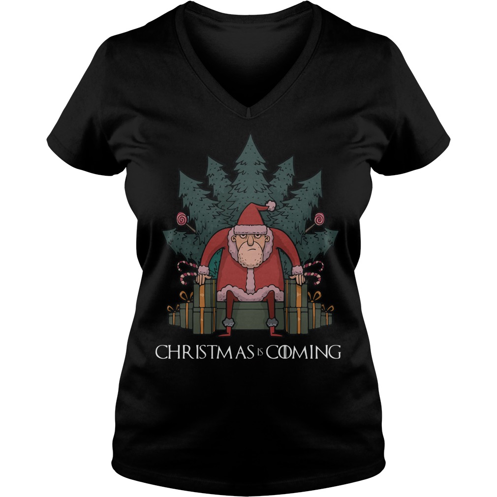 Santa Thrones Christmas Coming V Neck