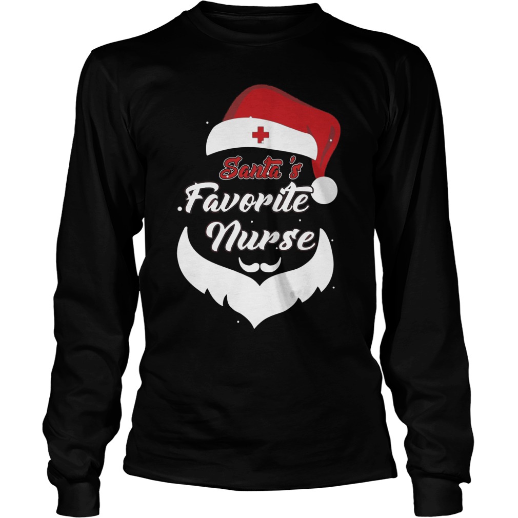 Santas Favorite Nurse Funny Christmas Nursing Longsleeve
