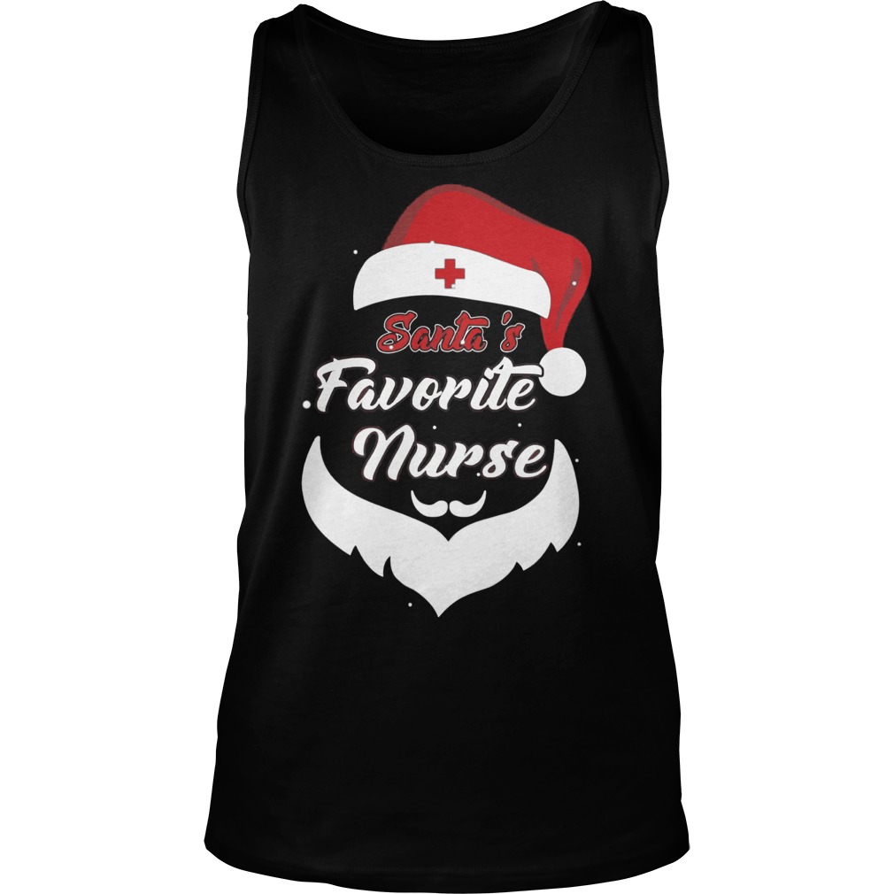 Santas Favorite Nurse Funny Christmas Nursing Tank Top