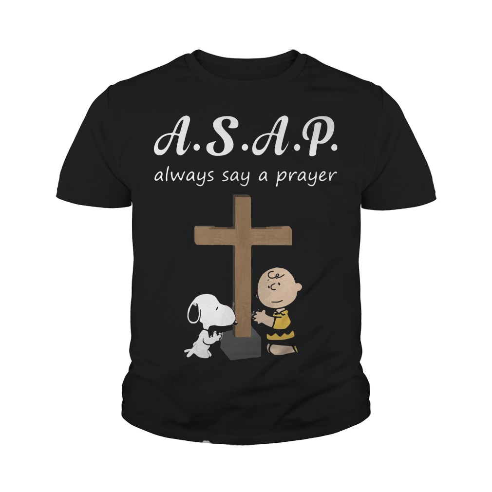 Snoopy Charlie Brown Asap Always Say Prayer Youth Tee