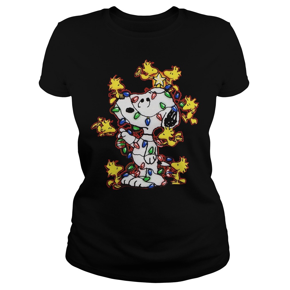 Snoopy Chrismast Light Ladies Tee