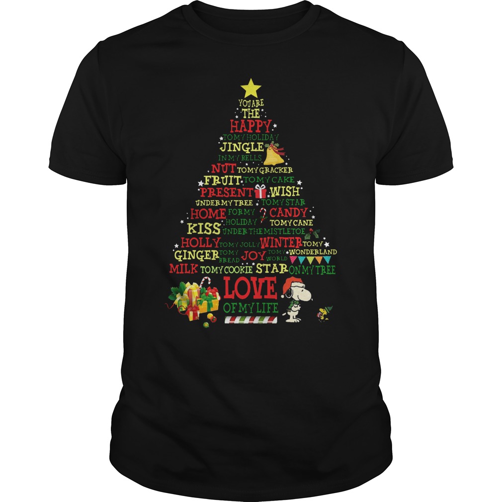 Snoopy Chrismast Tree Guys Tee
