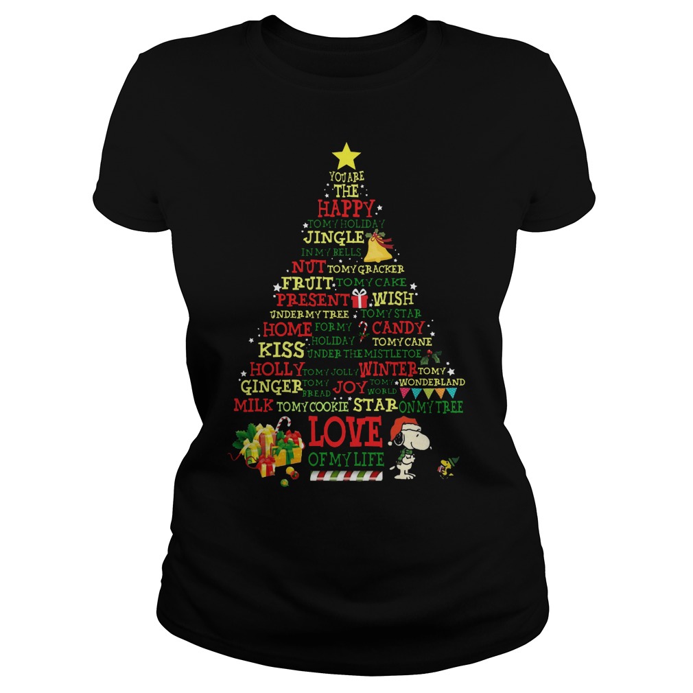 Snoopy Chrismast Tree Ladies Tee