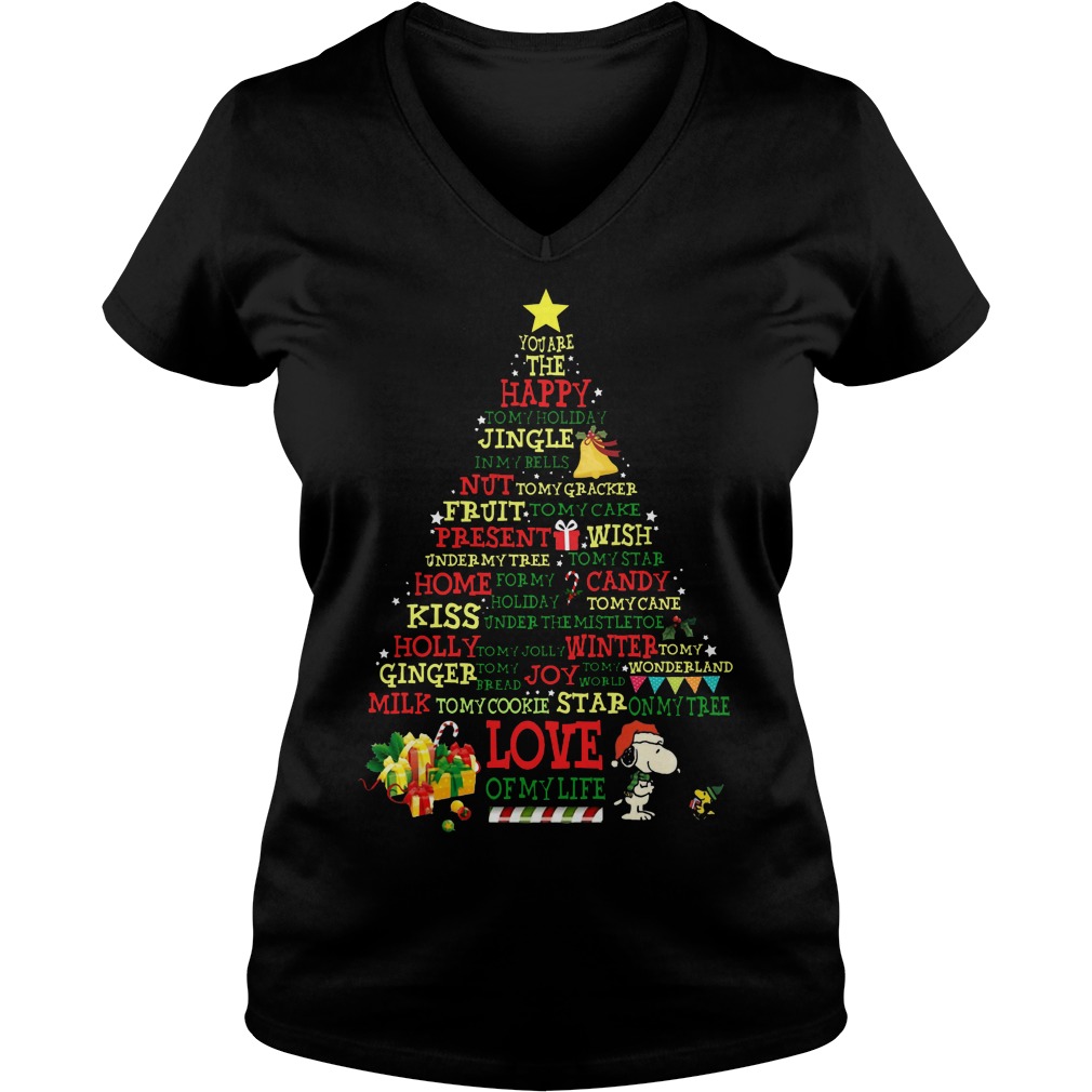 Snoopy Chrismast Tree V Neck