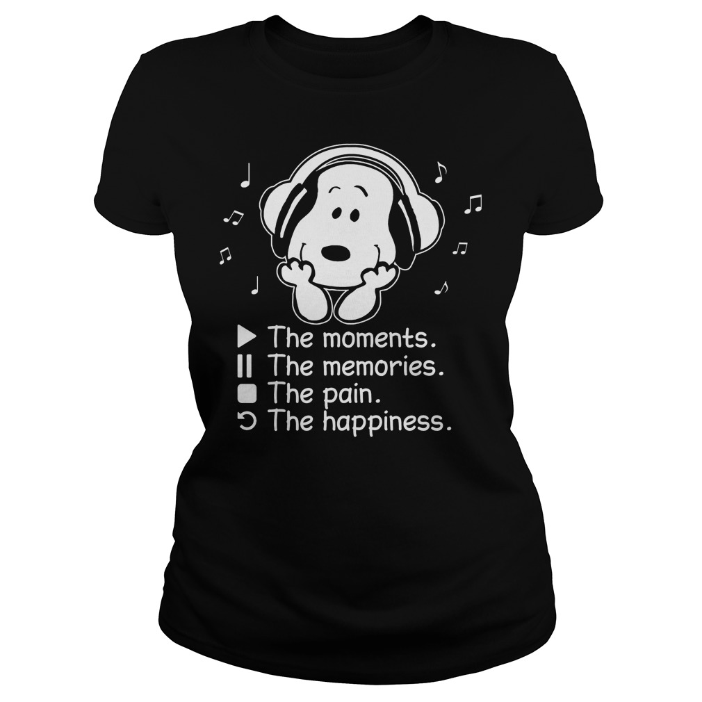 Snoopy Moments Memories Pain Happiness Ladies Tee