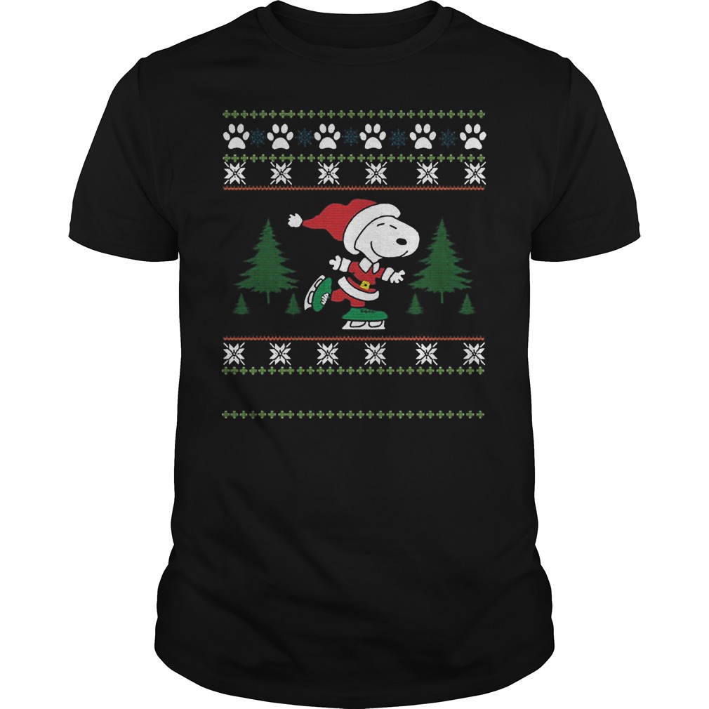 Snoopy Peanuts Skating Sweater Guys Tee