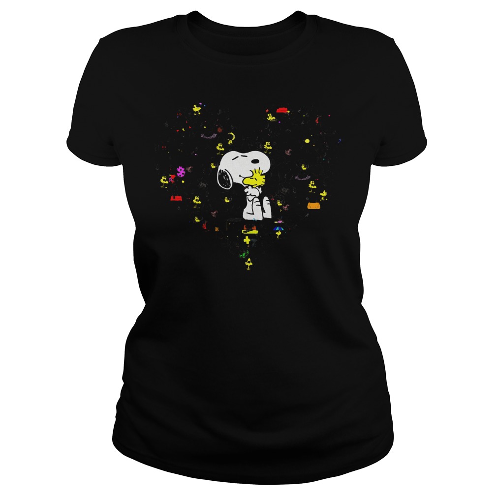 Snoopy Woodstock Heart Ladies Tee