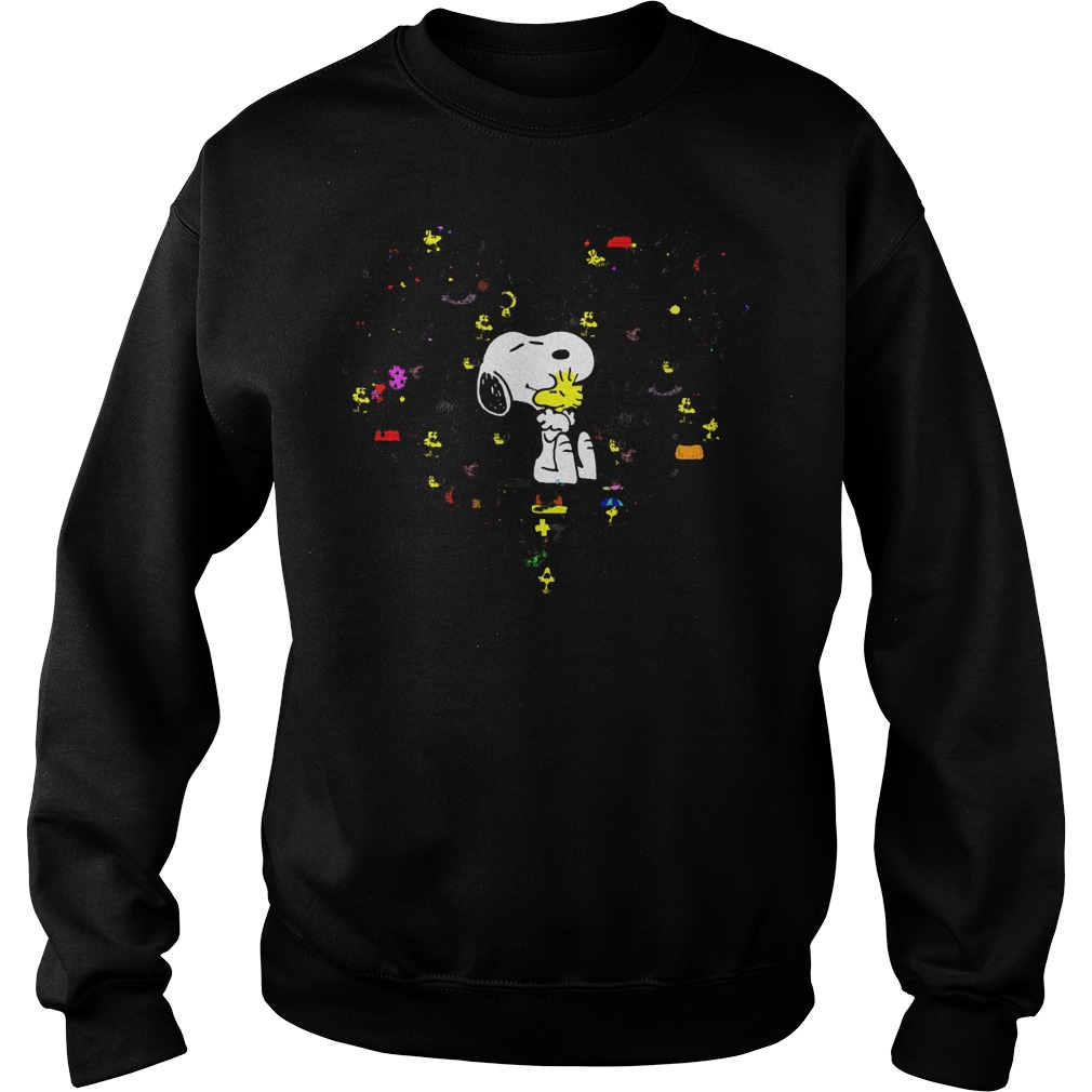 Snoopy Woodstock Heart Sweat Shirt