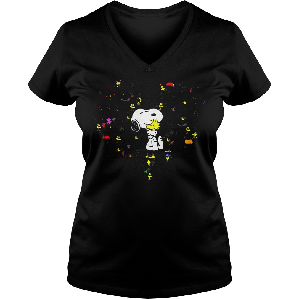 Snoopy Woodstock Heart V Neck