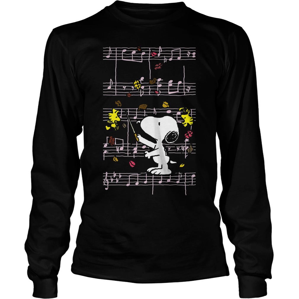 Snoopy Woodstock Music Staves Longsleeve
