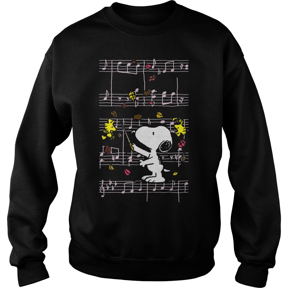 Snoopy Woodstock Music Staves Sweat Shirt