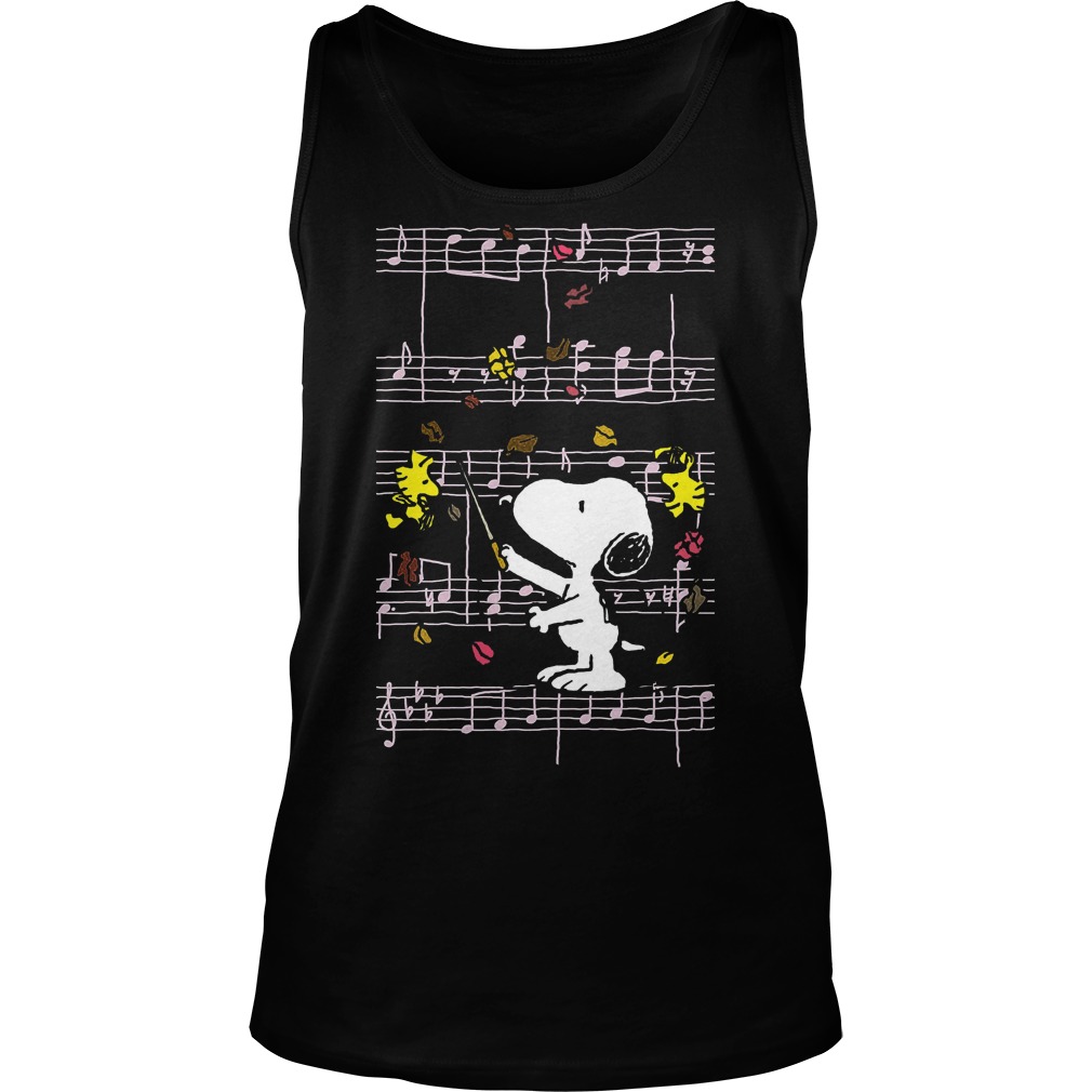 Snoopy Woodstock Music Staves Tank Top