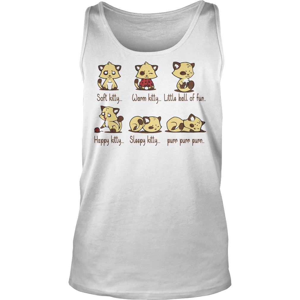 Soft Kitty Warm Little Ball Fun Happy Sleppy Purr Kitty Tank Top