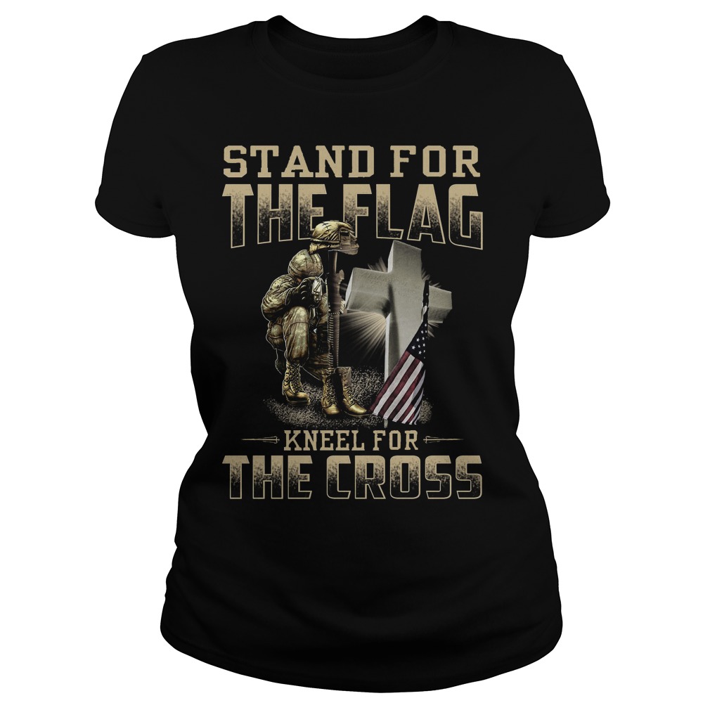Stand Flag Kneel Cross Ladies Tee