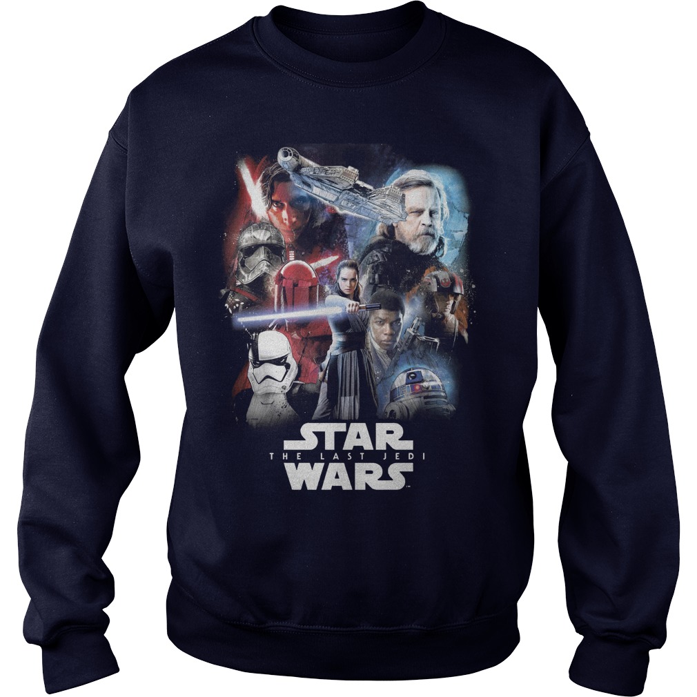 Star Wars Last Jedi Paint Portraits Collage Longsleeve Tee
