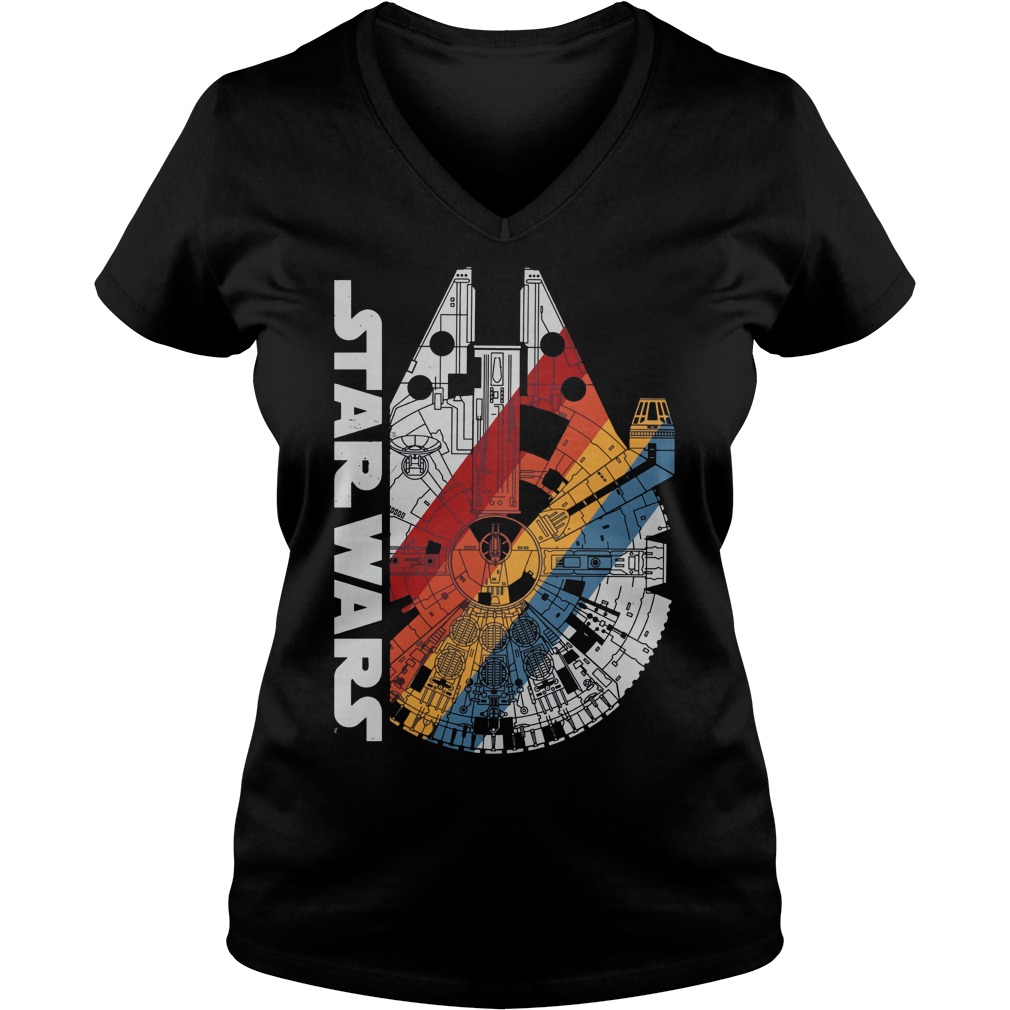 Star Wars Millennium Falcon Wears Retro Stripes V Neck