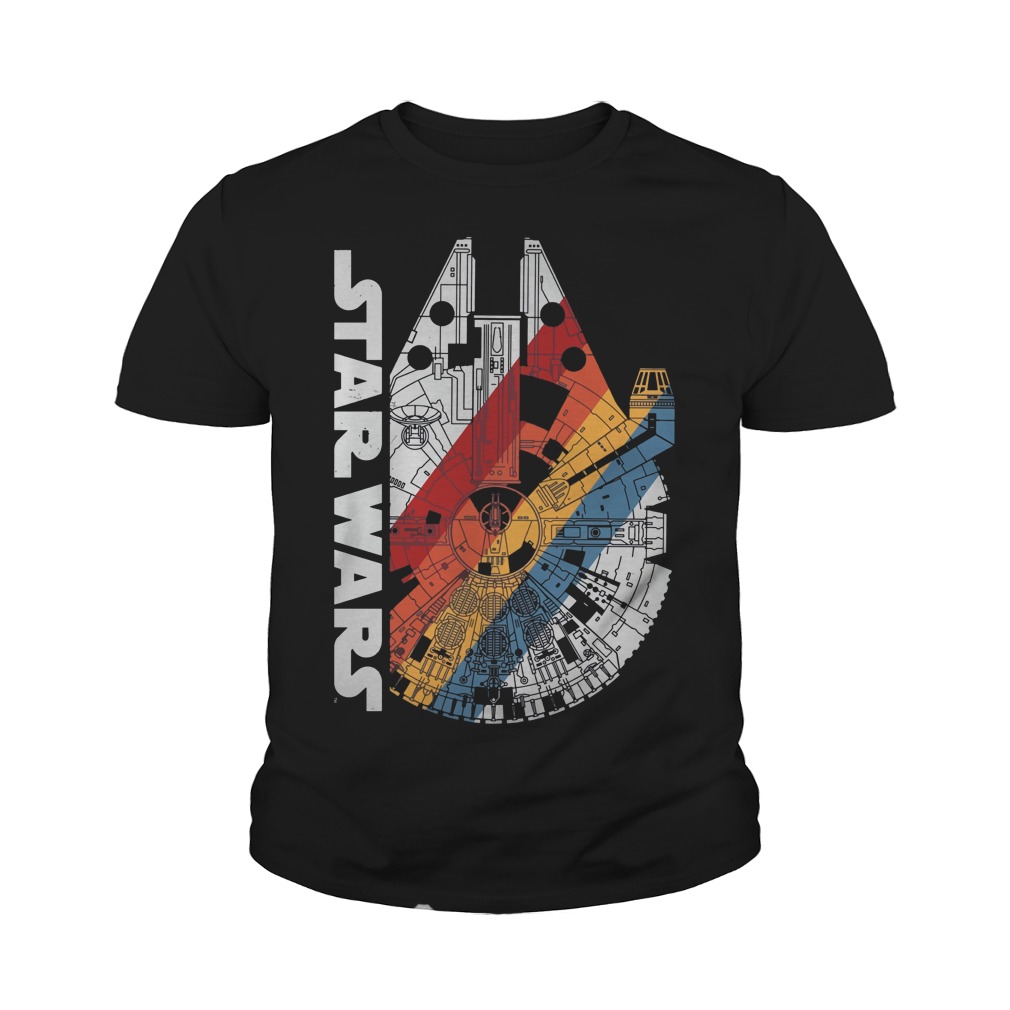 Star Wars Millennium Falcon Wears Retro Stripes Youth Tee