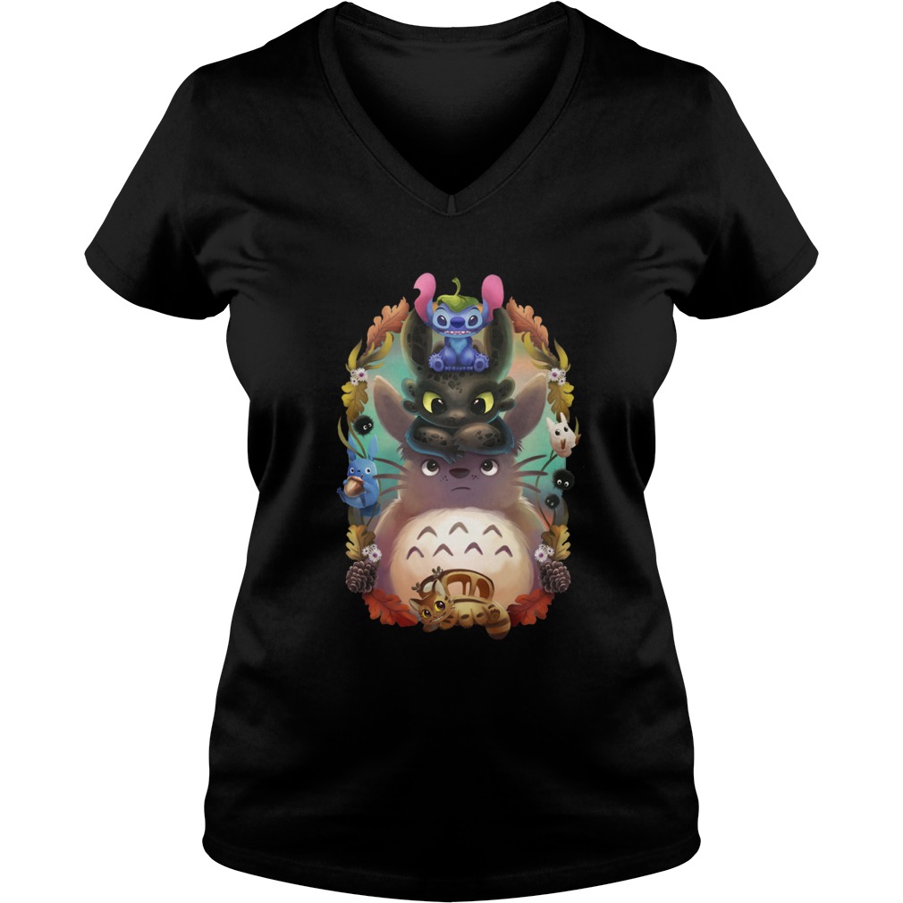 Stitch Toothless Totoro Vneck