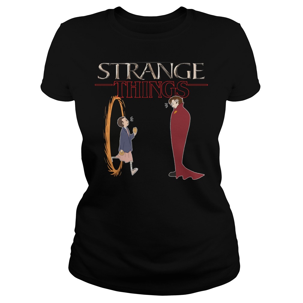 Stranger Things Evleven Vs Doctor Strange Ladies Tee