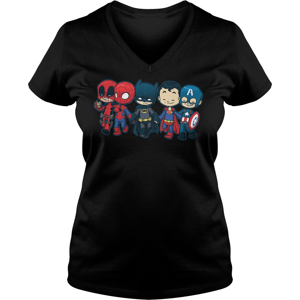 Super Heros Chibi V Neck
