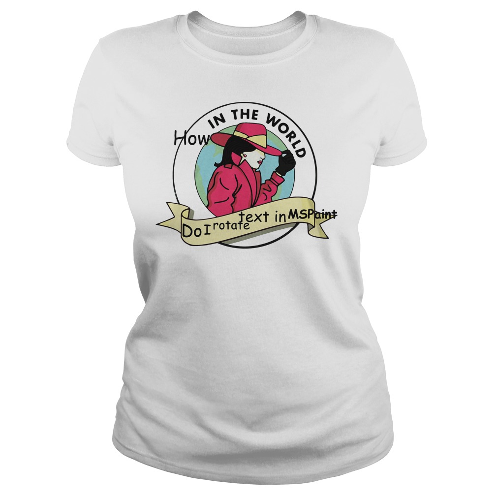 World D Rotate Text Mspaint Ladies Tee