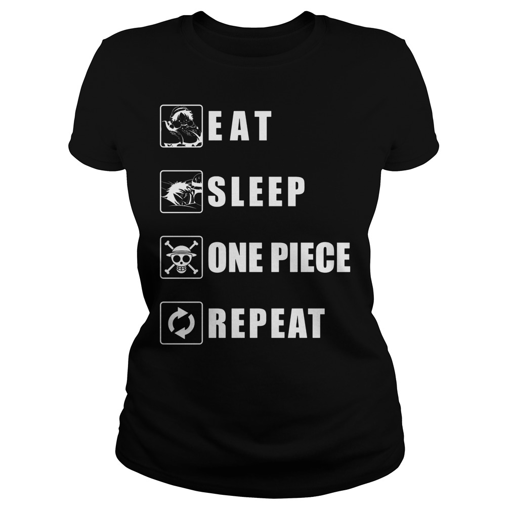 About Eat Sleep One Piece Repeat Laddies Tee