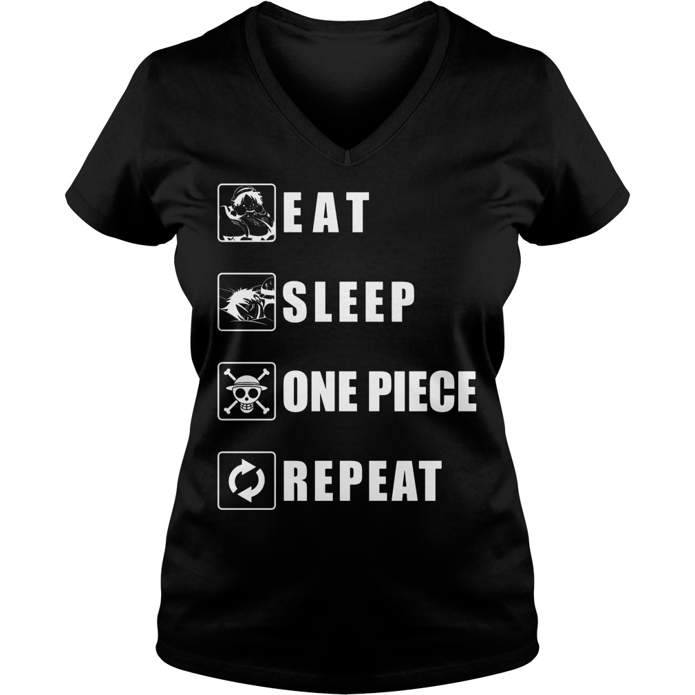 About Eat Sleep One Piece Repeat Ladies Vneck