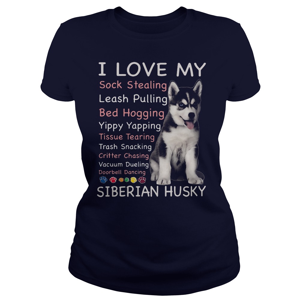 I Love My Siberian Husky Ladies Tee