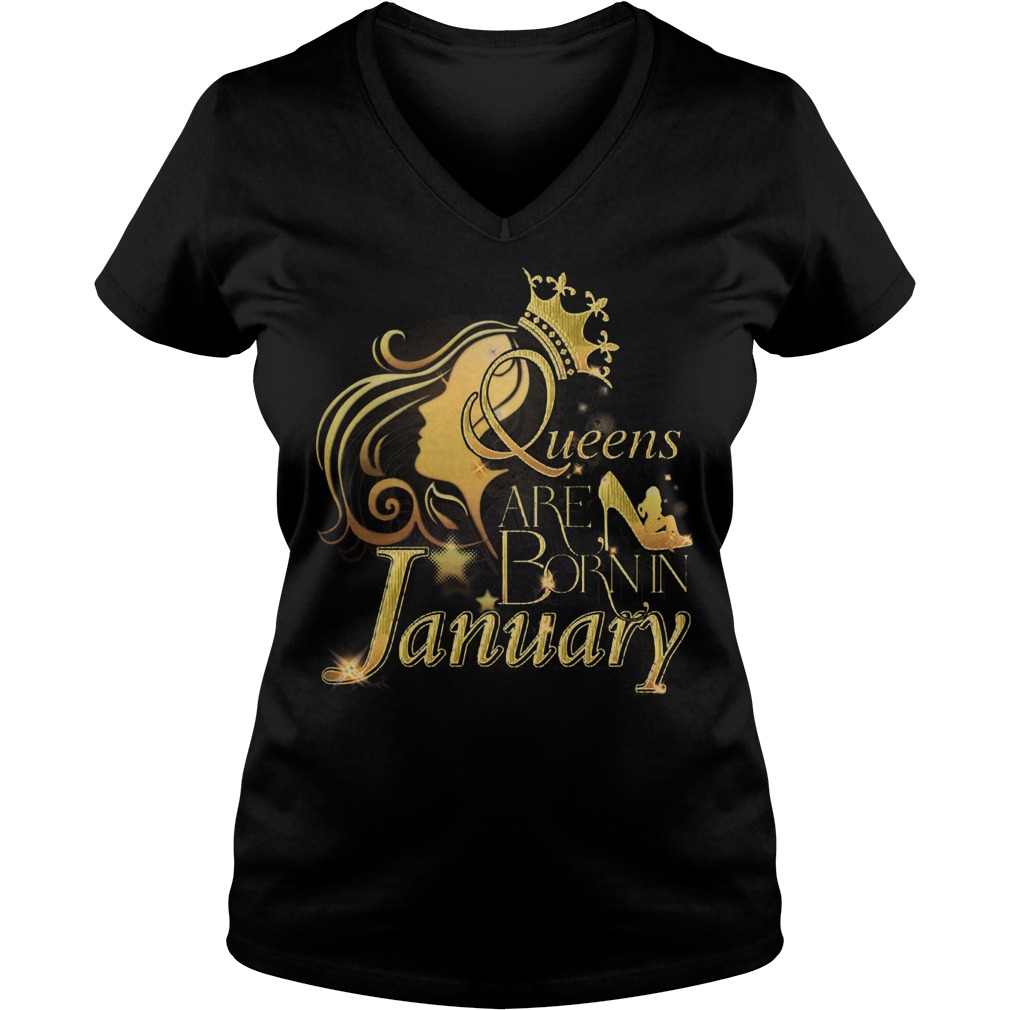 Queen Are Born January Ladies V Neck