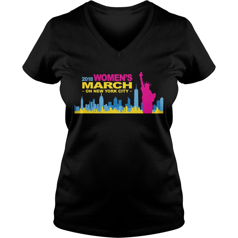 Women's March On New York City 2018 Ladies Vneck