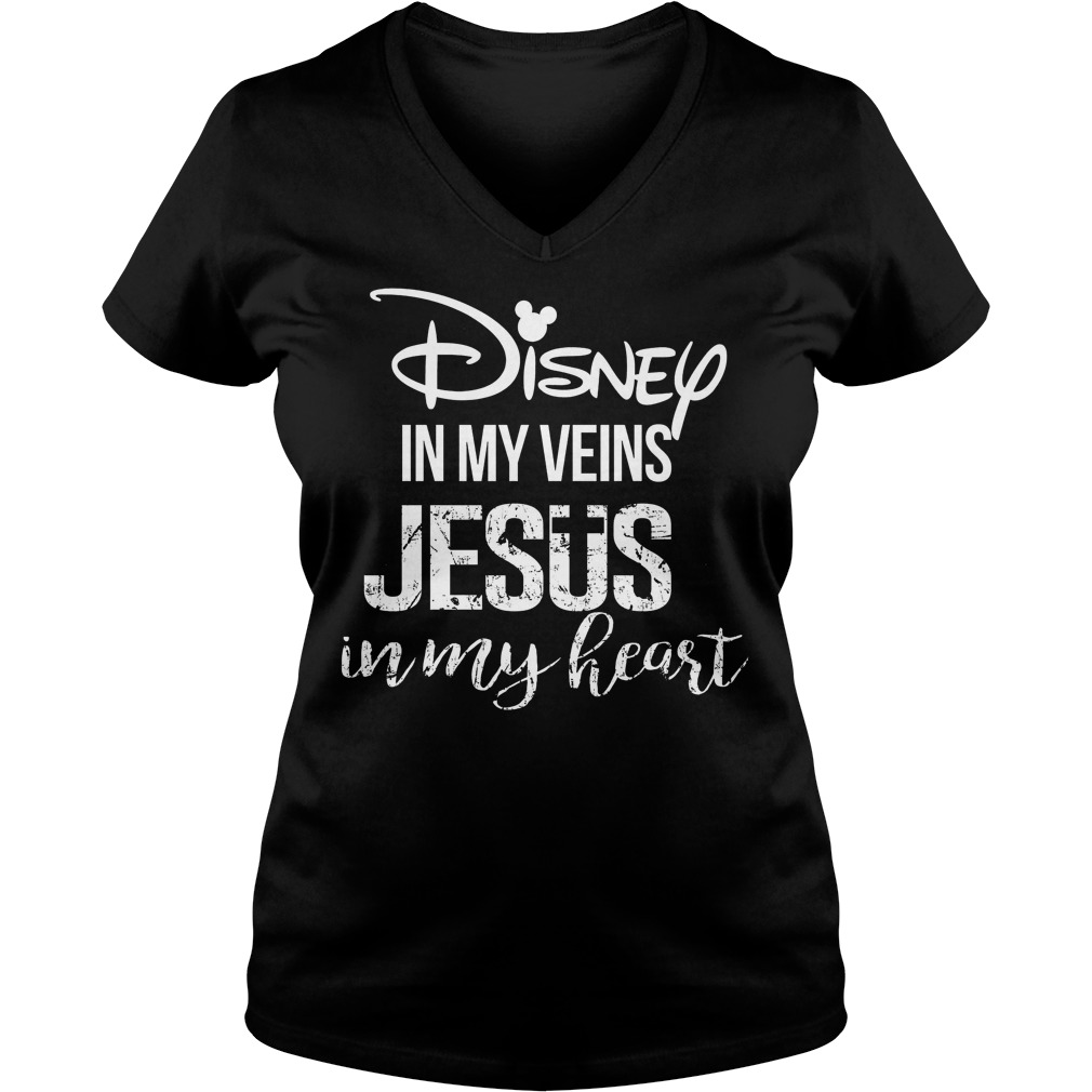 Disney Veins Jesus Heart Vneck