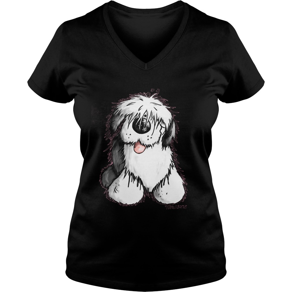 Happy Old English Sheepdog Vneck