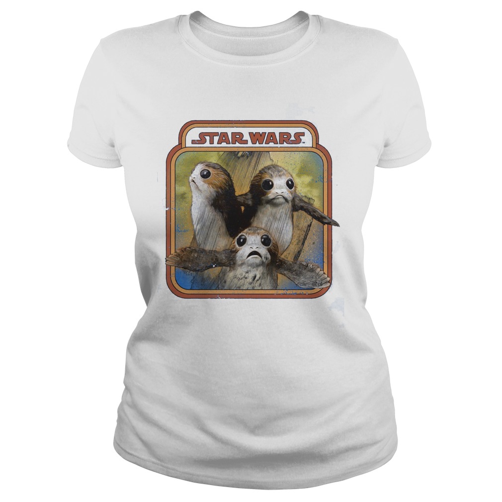 Star Wars Last Jedi Porg Triplets Retro Box Graphic Ladies