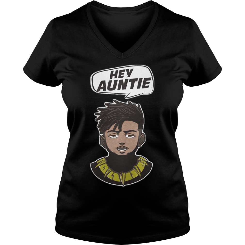 Black Panther Erik Killmonger Hey Auntie V Neck