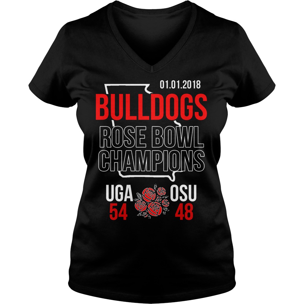 Bulldogs Rose Bowl Champions 2018 Georgia V Neck