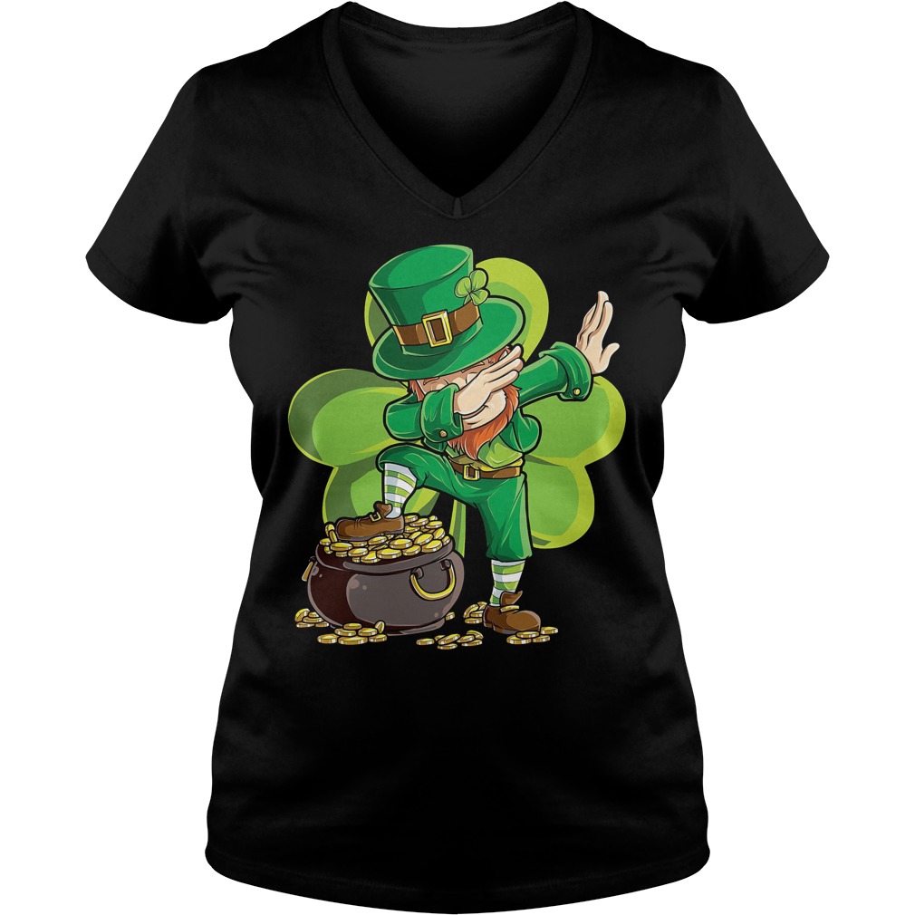 Dabbing Leprechaun St Patricks Day V Neck