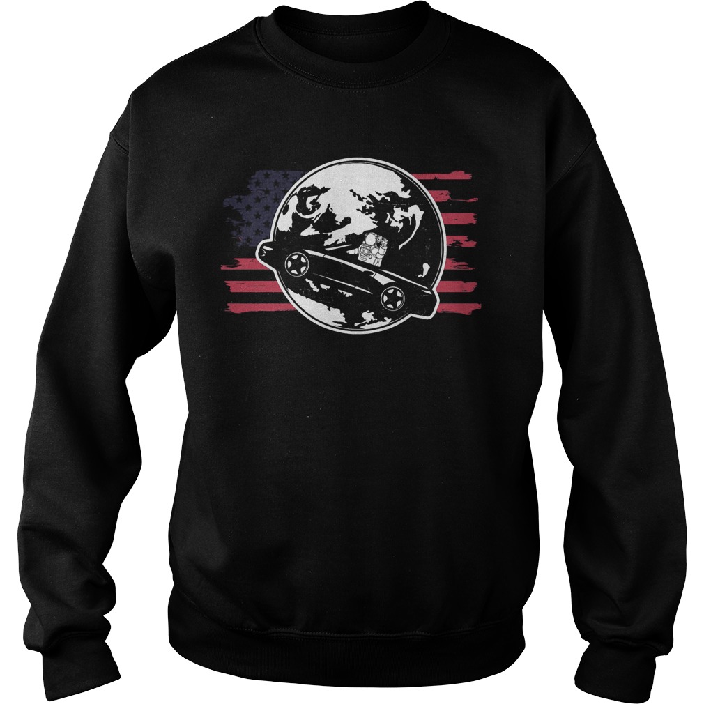 Distressed American Space Race Astronaut Sweater