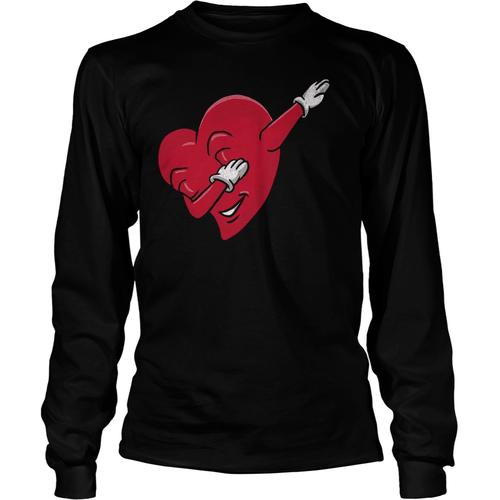 Funny Dabbing Heart Valentines Longsleeve