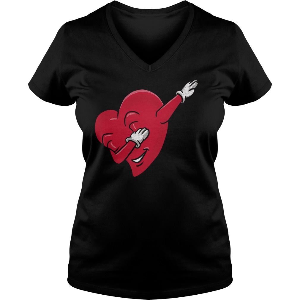 Funny Dabbing Heart Valentines V Neck