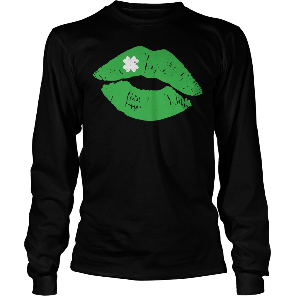 Green Lipstick Shamrock Kiss Longsleeve