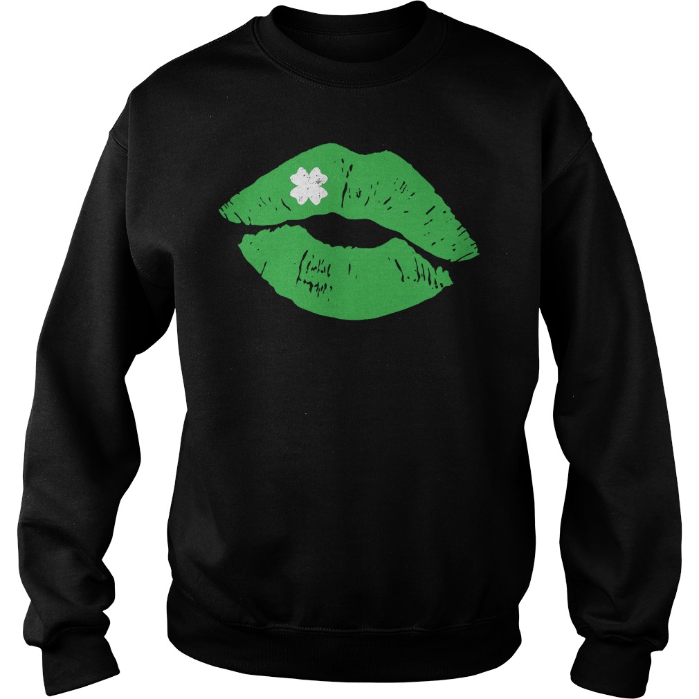 Green Lipstick Shamrock Kiss Sweater