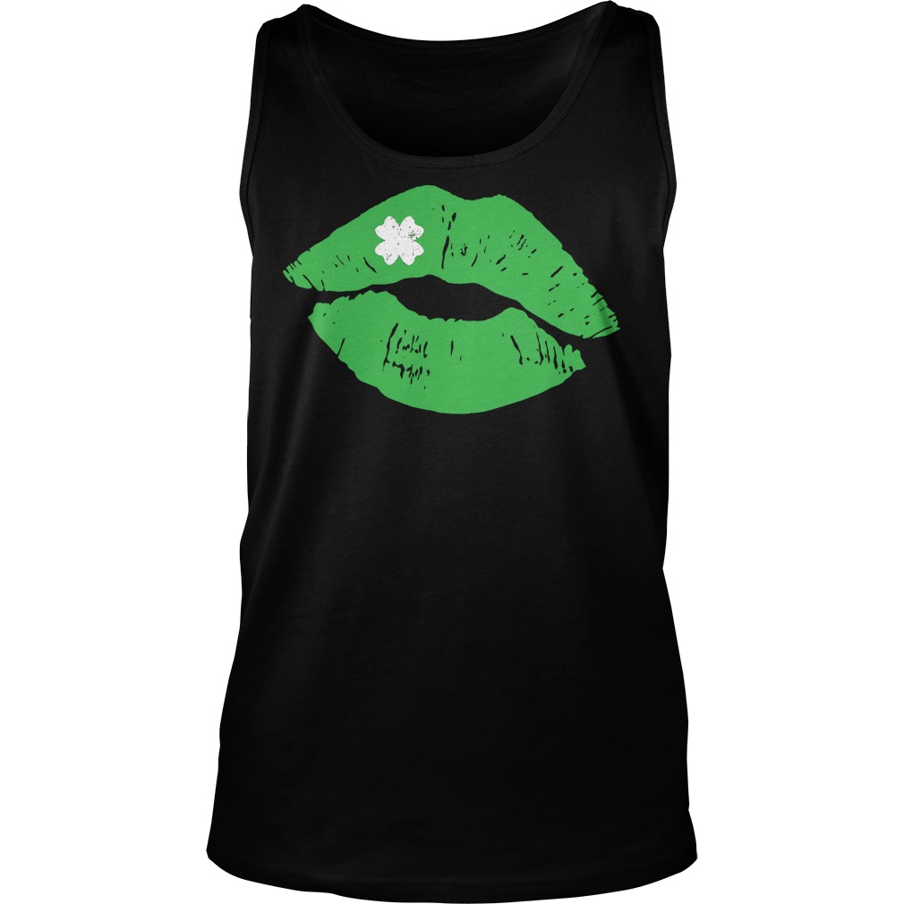 Green Lipstick Shamrock Kiss Tanktop