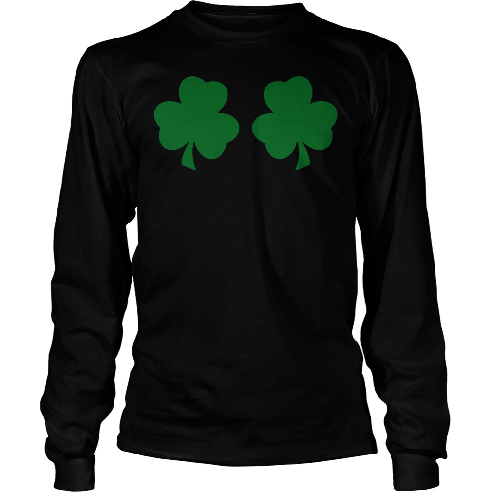 Irish Shamrock Boobs Funny Longsleeve