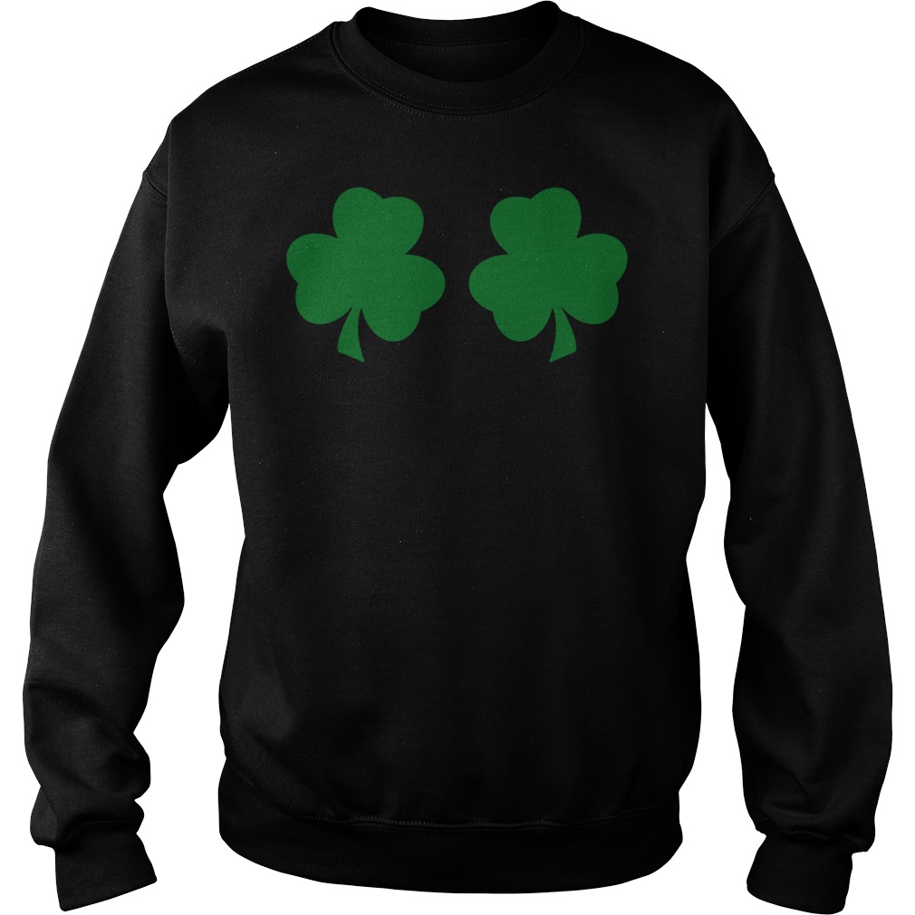 Irish Shamrock Boobs Funny Sweater