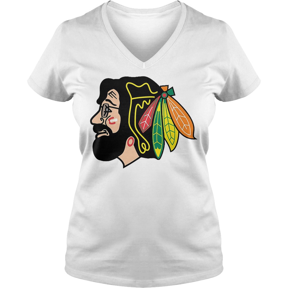 Jerry Hawk Blackhawks Jerry Garcia V Neck