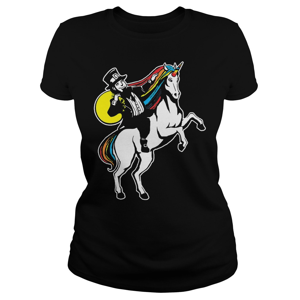 Lepricorn Leprechaun Riding Unicorn St Patricks Day Ladies