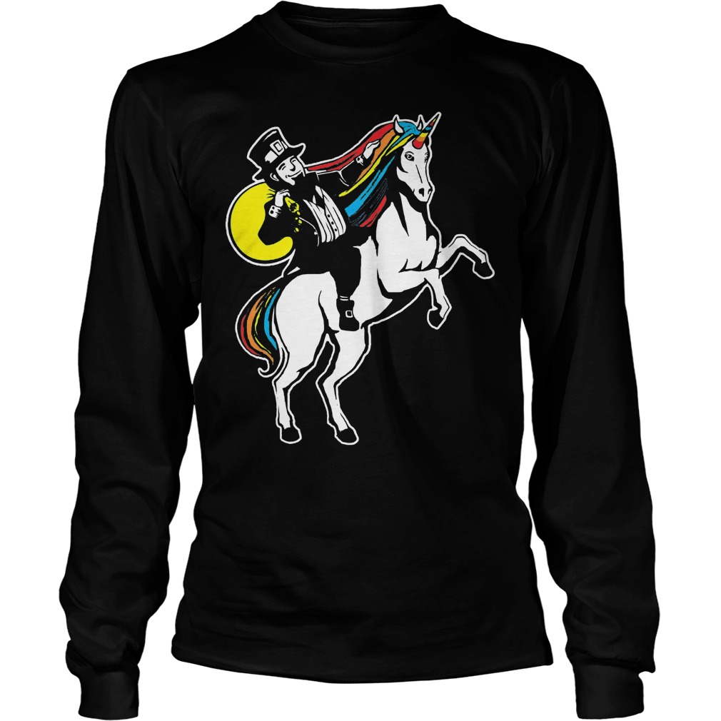 Lepricorn Leprechaun Riding Unicorn St Patricks Day Longsleeve