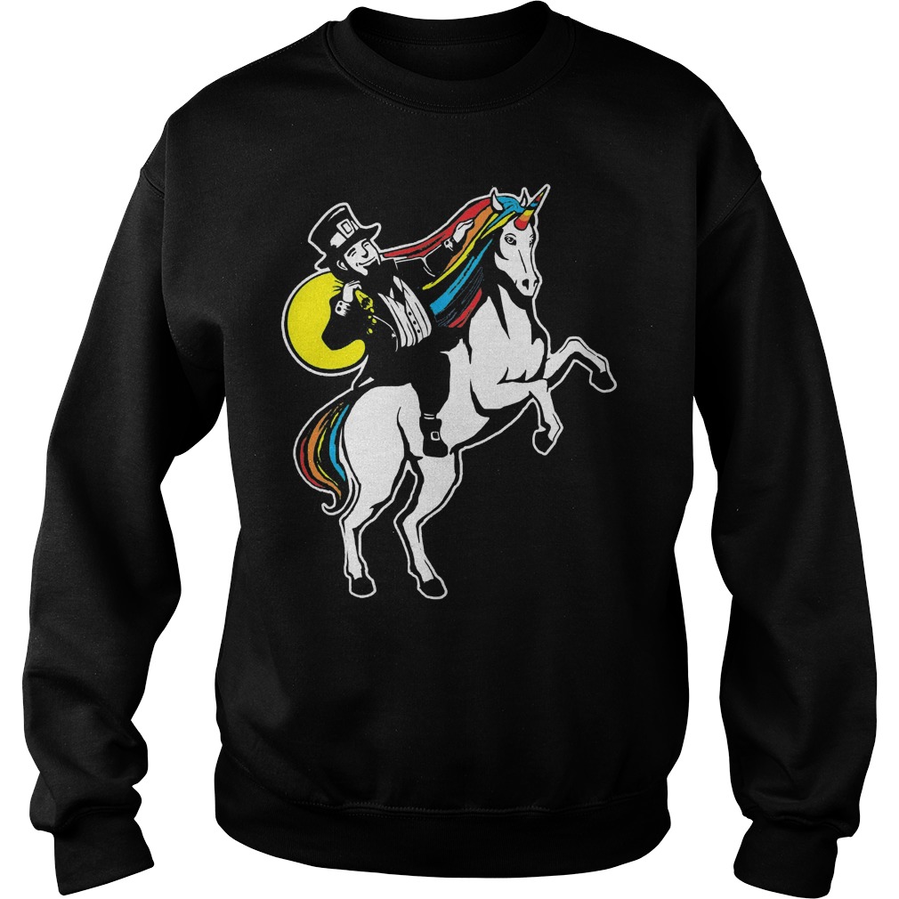 Lepricorn Leprechaun Riding Unicorn St Patricks Day Sweater