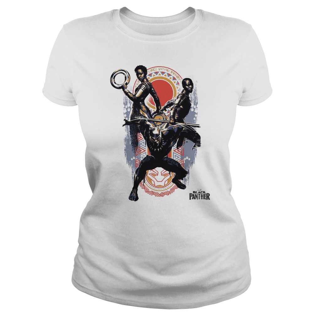 Marvel Black Panther Movie Warrior Trio Pattern Ladies